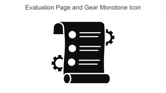 Evaluation Page And Gear Monotone Icon In Powerpoint Pptx Png And Editable Eps Format