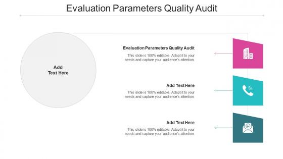 Evaluation Parameters Quality Audit Ppt Powerpoint Presentation Styles Cpb