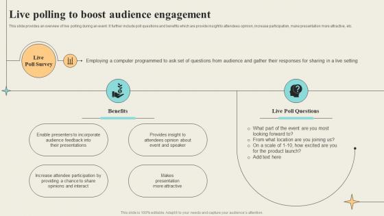 Event Day Tasks Live Polling To Boost Audience Engagement Ppt Powerpoint Presentation File Slide