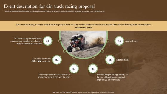 Event Description For Dirt Track Racing Proposal Ppt Show Design Inspiration