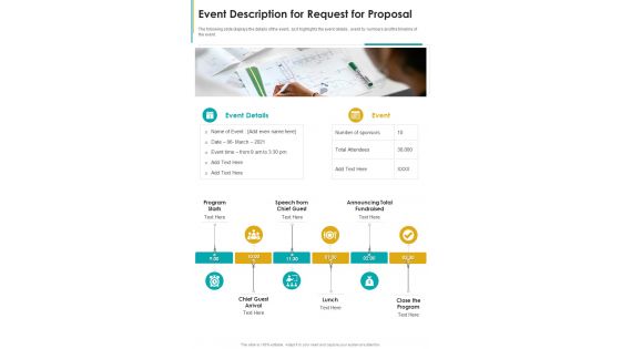Event Description For Request For Proposal One Pager Sample Example Document