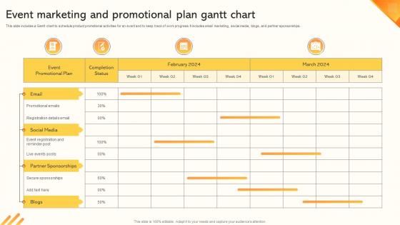 Event Marketing And Promotional Plan Gantt Chart