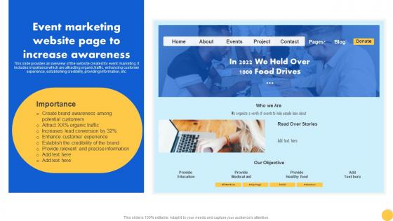 Event Marketing Website Page To Increase Awareness Creating Nonprofit Marketing Strategy MKT SS V