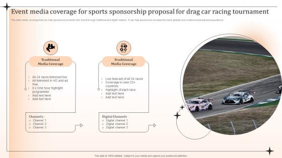 Event Media Coverage For Sports Sponsorship Proposal For Drag Car Racing Tournament Ppt Summary