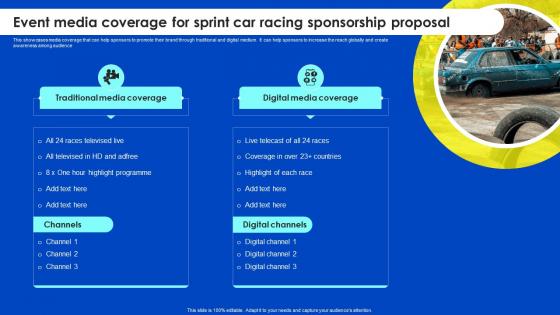 Event Media Coverage For Sprint Car Racing Sponsorship Proposal Ppt Slides Styles