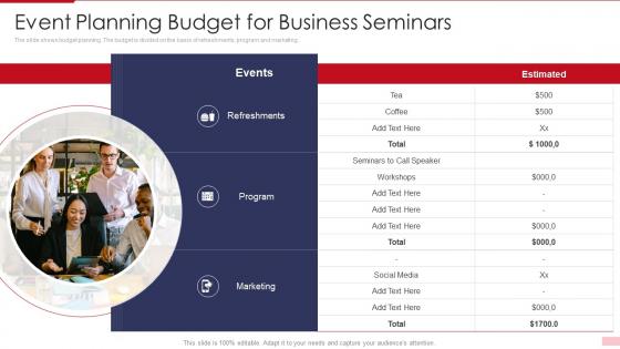 Event Planning Budget For Business Seminars