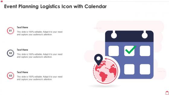 Event Planning Logistics Icon With Calendar