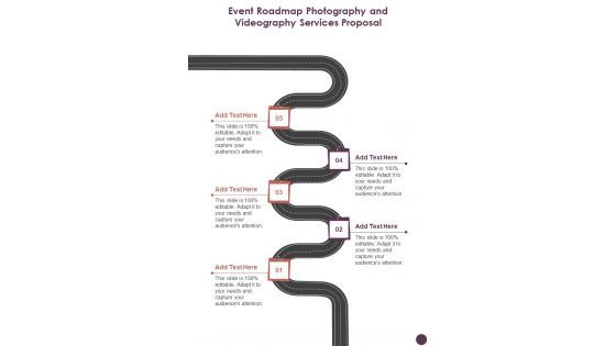 Event Roadmap Photography And Videography Services Proposal One Pager Sample Example Document