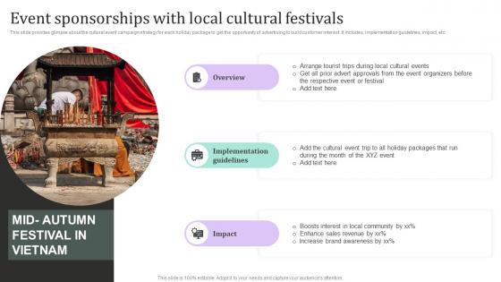 Event Sponsorships With Local Cultural New And Effective Guidelines For Tourist Strategy SS V