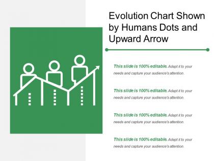 Evolution chart shown by humans dots and upward arrow