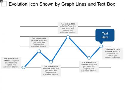 Evolution icon shown by graph lines and text box