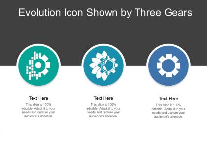 Evolution icon shown by three gears