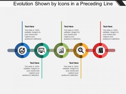 Evolution shown by icons in a preceding line