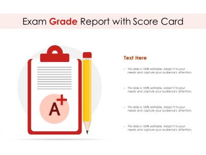 Exam grade report with score card