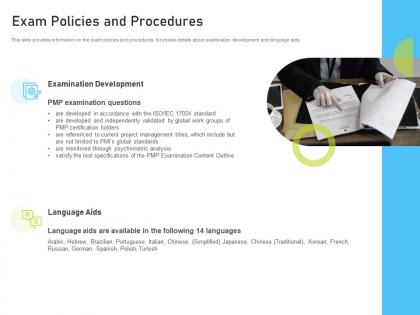 Exam policies and procedures pmp certification it ppt powerpoint presentation file