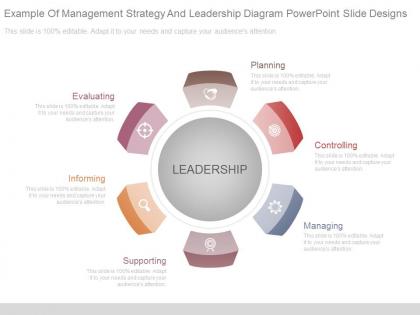 Example of management strategy and leadership diagram powerpoint slide designs