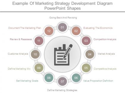 Example of marketing strategy development diagram powerpoint shapes