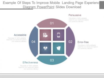 Example of steps to improve mobile landing page experience diagram powerpoint slides download