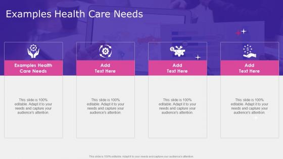 Examples Health Care Needs In Powerpoint And Google Slides Cpb