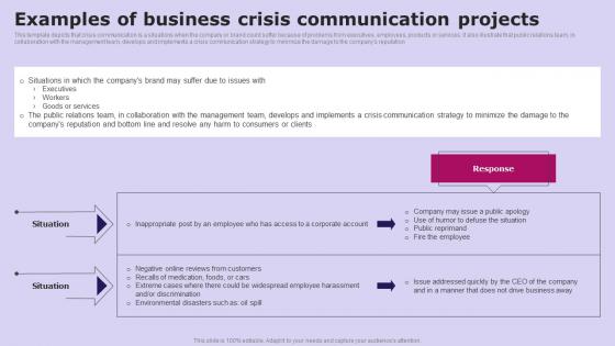 Examples Of Business Crisis Projects Social Media Communication Strategy SS V