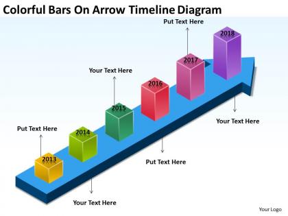 Examples of business processes colorful bars on arrow timeline diagram powerpoint templates