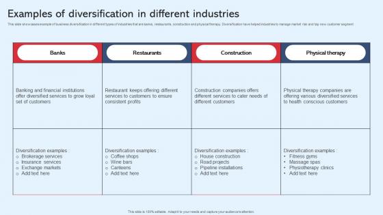 Examples Of Diversification In Different Industries Diversification In Business To Expand Strategy SS V