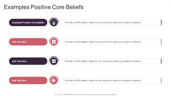 Examples Positive Core Beliefs In Powerpoint And Google Slides Cpb