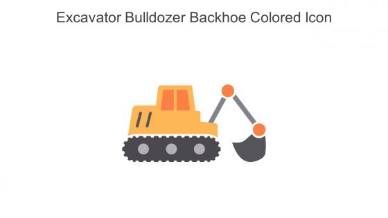 Excavator Bulldozer Backhoe Colored Icon In Powerpoint Pptx Png And Editable Eps Format