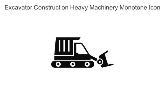 Excavator Construction Heavy Machinery Monotone Icon In Powerpoint Pptx Png And Editable Eps Format