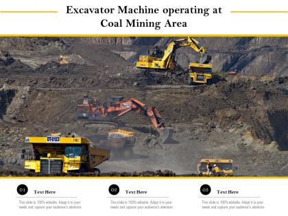 Excavator machine operating at coal mining area