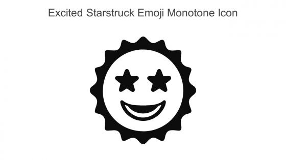 Excited Starstruck Emoji Monotone Icon In Powerpoint Pptx Png And Editable Eps Format