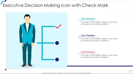 Executive Decision Making Icon With Check Mark