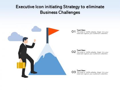 Executive icon initiating strategy to eliminate business challenges