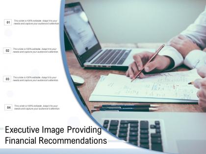 Executive image providing financial recommendations