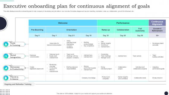 Executive Onboarding Plan For Continuous Alignment Of Goals