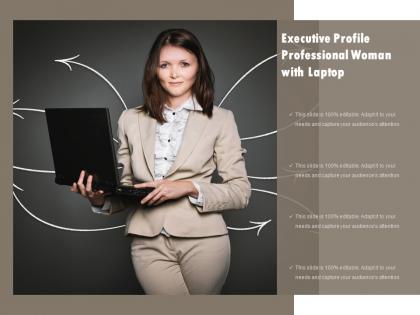 Executive profile professional woman with laptop