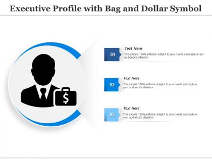 Executive profile with bag and dollar symbol