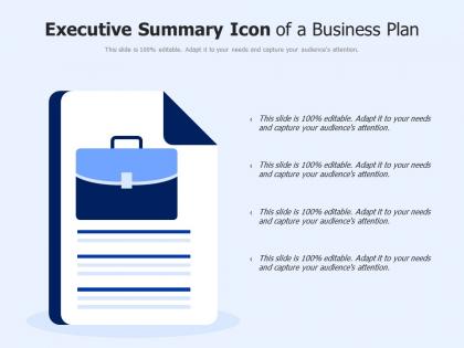 Executive summary icon of a business plan