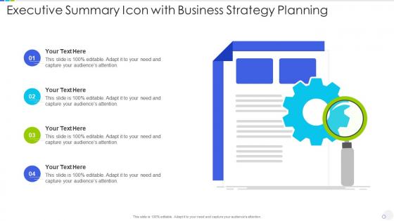 Executive summary icon with business strategy planning
