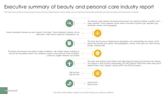 Executive Summary Of Beauty Cosmetic And Personal Care Market Trends Analysis IR SS V
