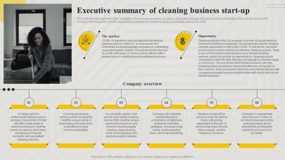 Executive Summary Of Cleaning Business Start Up Cleaning Concierge BP SS