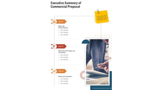 Executive Summary Of Commercial Proposal One Pager Sample Example Document