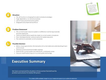 Executive summary on modification ppt powerpoint presentation model clipart