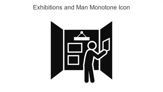 Exhibitions And Man Monotone Icon In Powerpoint Pptx Png And Editable Eps Format