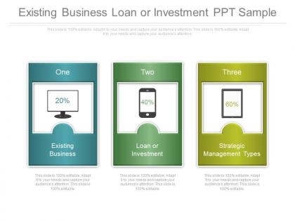 Existing business loan or investment ppt sample