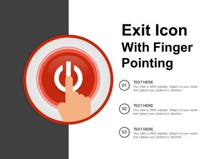 Exit icon with finger pointing