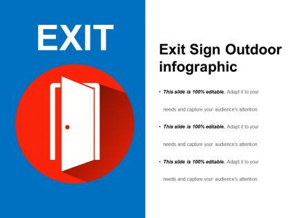 Exit sign outdoor infographic ppt icon