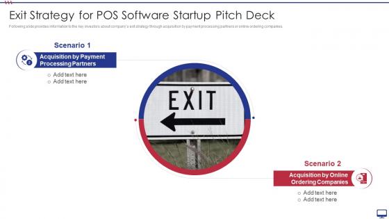 Exit Strategy For POS Software Startup Pitch Deck Ppt Infographic Template Slides