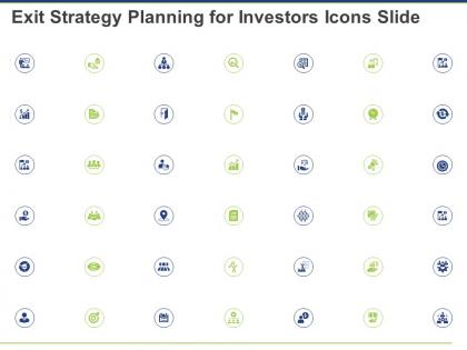 Exit strategy planning for investors icons slide ppt powerpoint presentation background