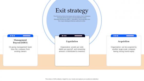Exit Strategy Zoom Investor Funding Elevator Pitch Deck